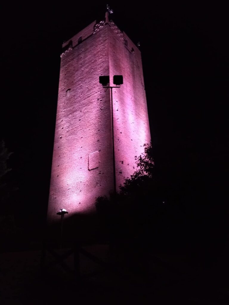 Illuminazione esterna rosa pastello Torre di Masio Maxvh
