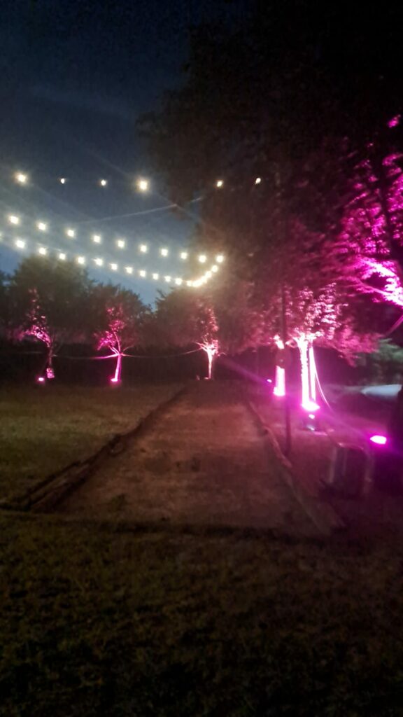 Illuminazione della Festa del Gin ad Abazia di Masio Campo da bocce illuminato per la Festa del Gin ad Abazia di Masio