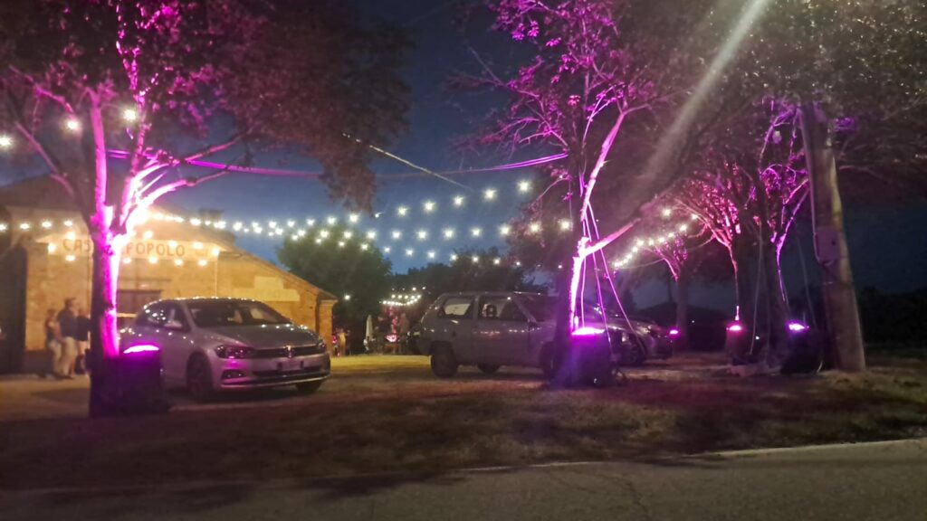 Illuminazione della Festa del Gin ad Abazia di Masio